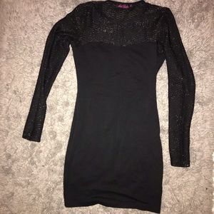 Black mesh/cotton dress